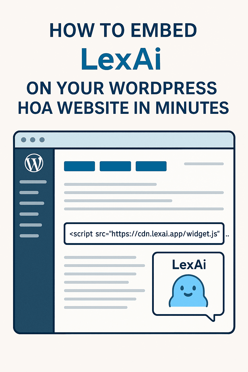 How to Embed LexAi on Your WordPress HOA Website in Minutes